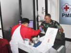 Penerangan Kodam XII/Tanjungpura menggelar aksi sosial Donor Darah di PMI Kota Pontianak, Senin (08/01/2024). (Foto/Pendam)