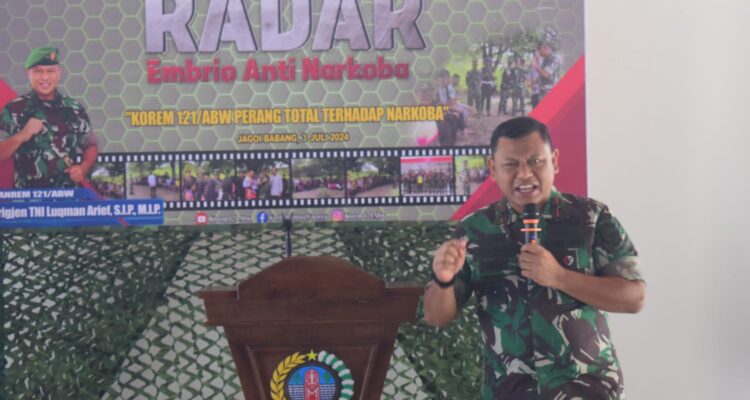 DANREM 121/ABW BRIGJEN TNI LUQMAN ARIEF, RESMIKAN PROGRAM RADAR EMBRIO ANTI NARKOBA DI LOKASI KE 2 DI BATAS NEGERI PLBN JAGOI BABANG